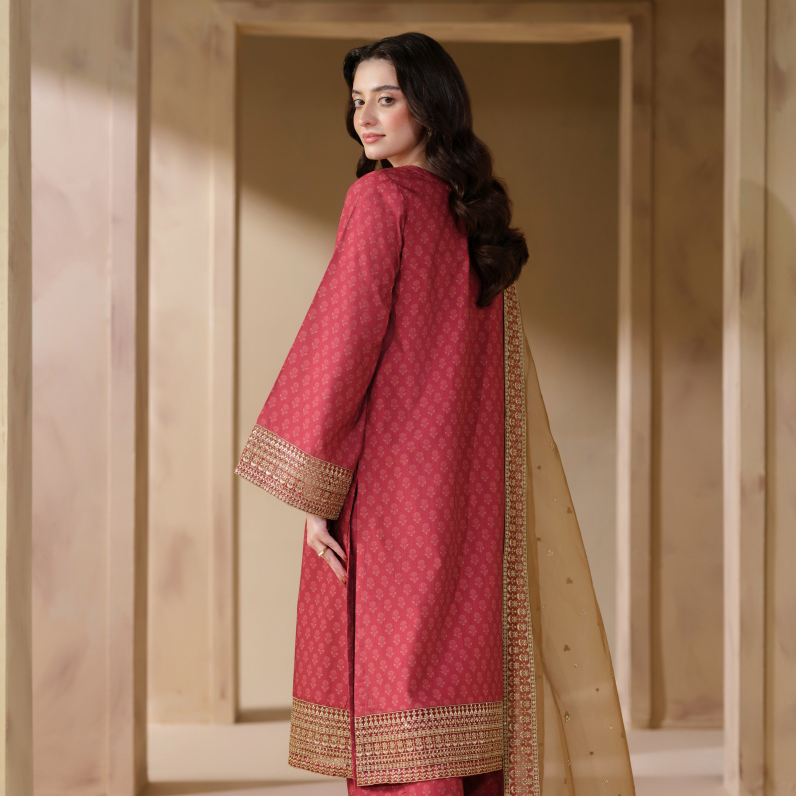 Maroon Jacquard Gold